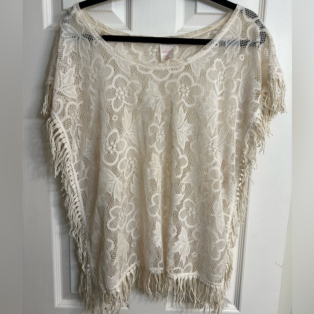 Xhilaration Cream Crochet Swimsuit Coverup